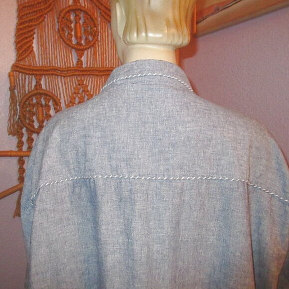 Y2K Vtg Enyce Linen Blend Shirt Mens 4XL Button Up Short Sleeves Camp Logo 90s - Picture 10 of 12